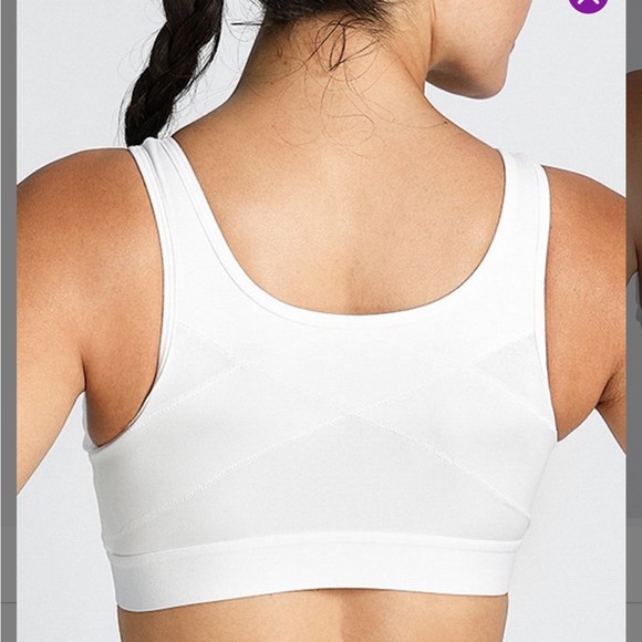 🏃🏽♀️Syrokan🏃🏽♀️white mesh-panel zip front sports bra, size 40 D. - Picture 2 of 15